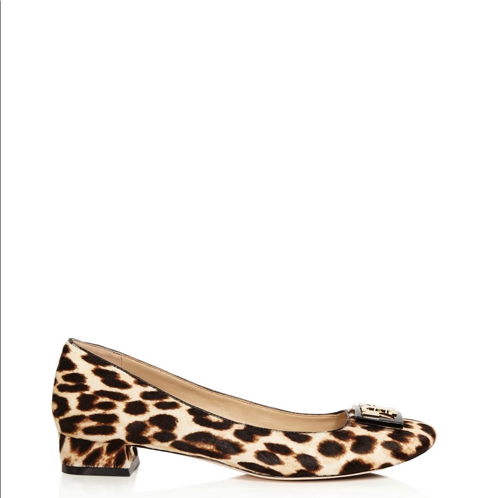 Tory Burch Gigi Leopard Calf Hair Block Heel Pumps